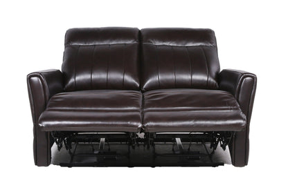 Logan Top-Grain Leather Motion Loveseat - Brown