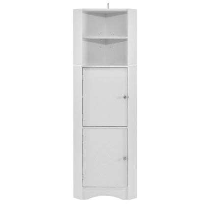 Skyward Bathroom Corner Cabinet - White