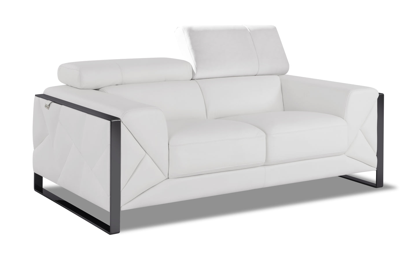 Tomos Top Grain Italian Leather Loveseat - White