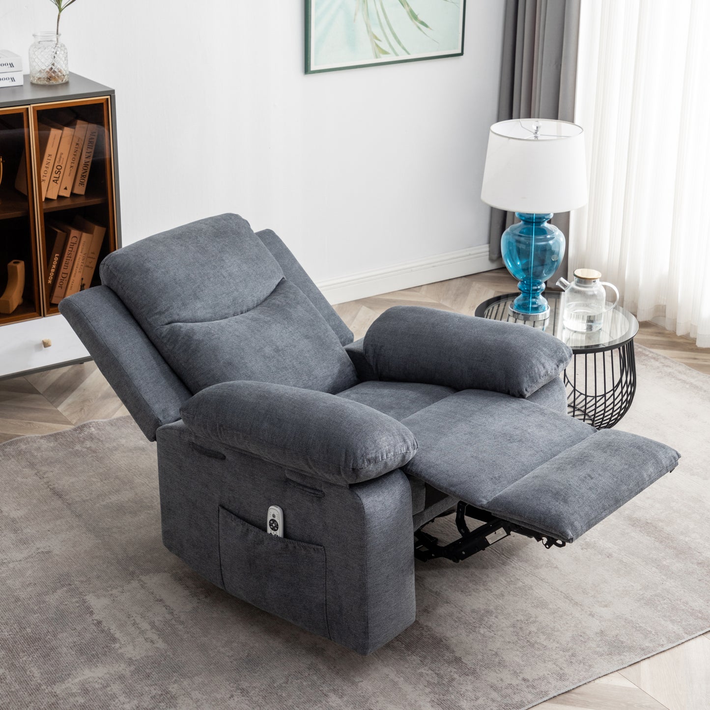 Aether Power Recliner Chair with Adjustable Massage Function - Dark Gray