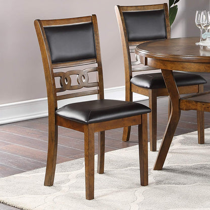 Watson 5pc Dining Set Round Table w 4x Side Chairs - Walnut