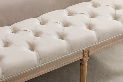 Webster Upholstered Tufted Bench - Beige