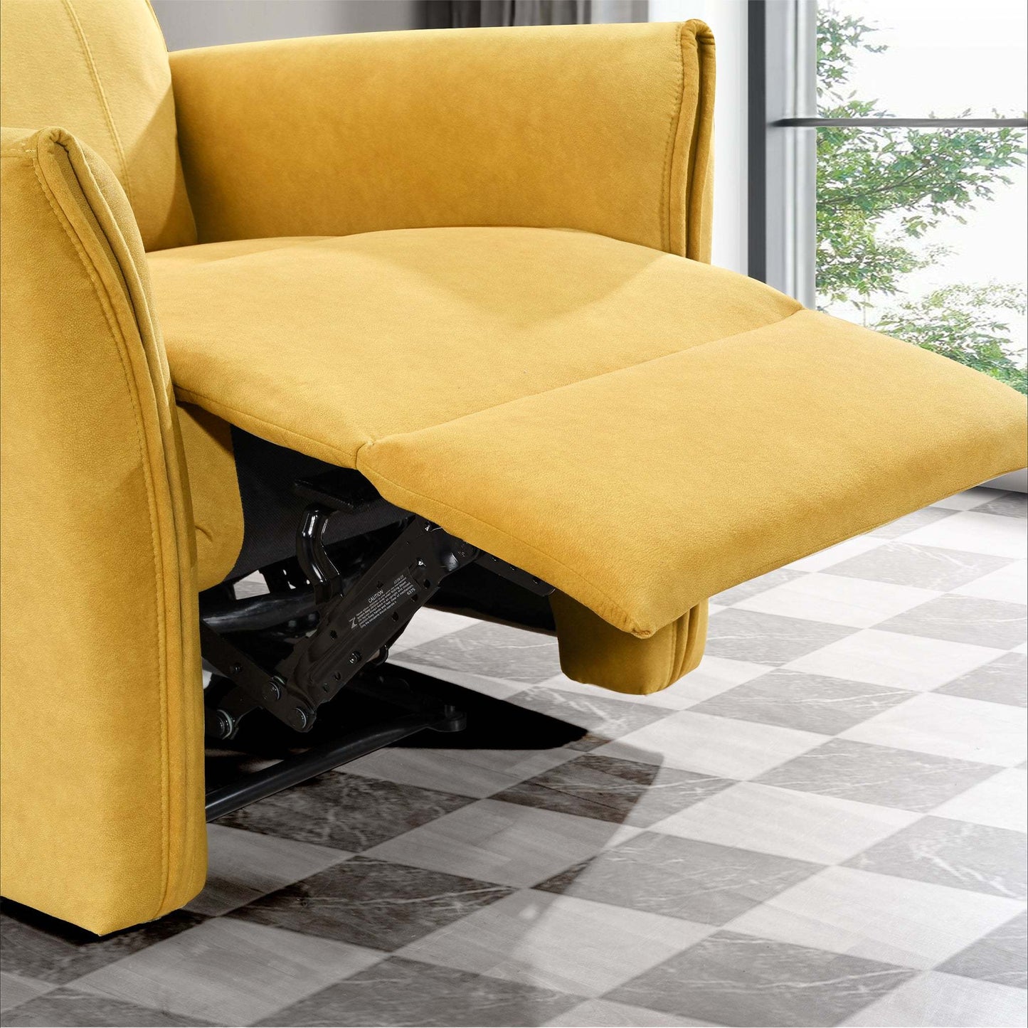 Asheville Suede Recliner Chair - Yellow