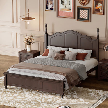 Quarto Full Size Wood Platform Bed Frame - Walnut