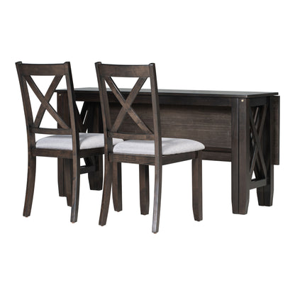 Stella 6pc Dining Set Solid Wood Table 4x Side Chairs And Bench - Espresso