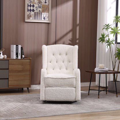 Davina Swivel Rocking Recliner Chair - White