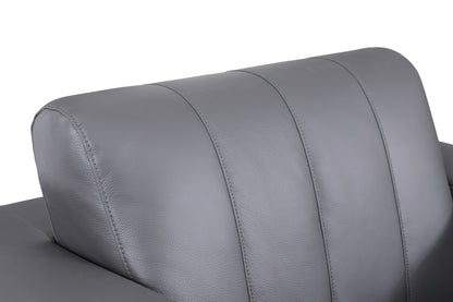 Meza Top Grain Italian Leather  Loveseat - Dark Gray