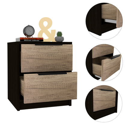 Kaia Nightstand Metal Handle - Black /Pine