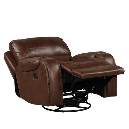 Achern Swivel Glider Recliner - Brown