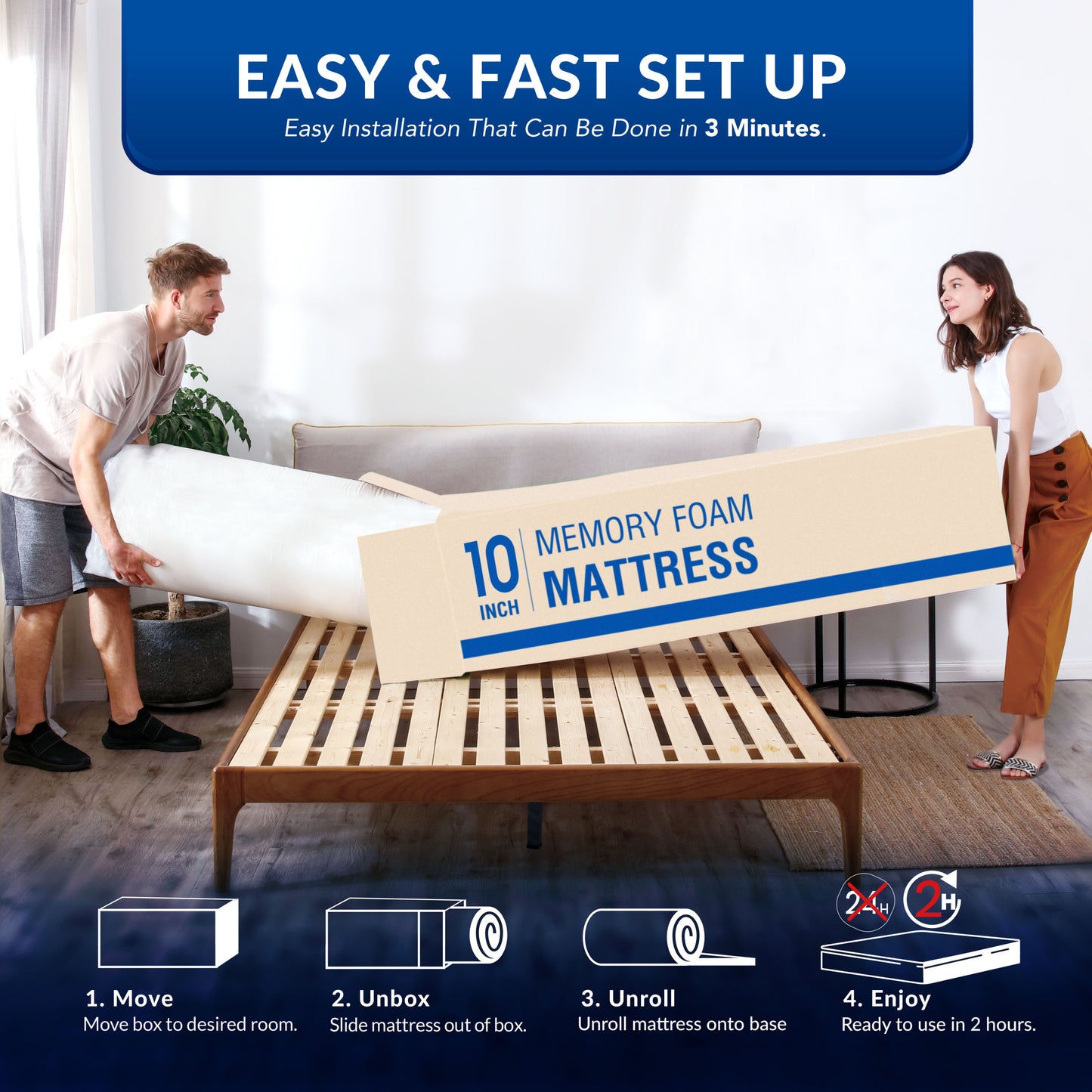 Aya Gel Memory Foam 12" Mattress - Twin