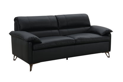 Eilene Black Top Grain Leather Loveseat