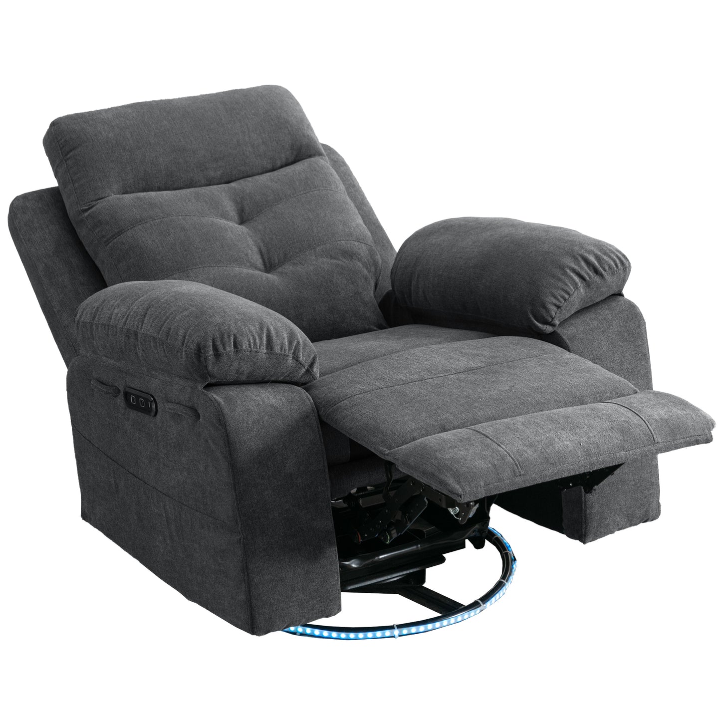 Aspen Power Recliner Glider Chair With Bluetooth Speaker - Dark Gray