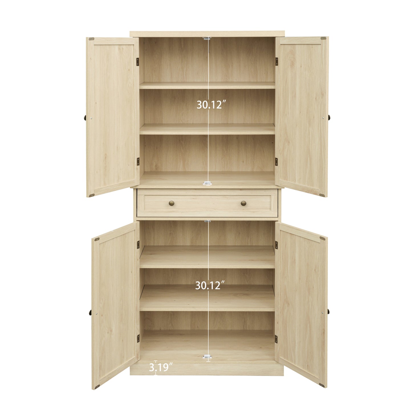 Robu 4 Door Cabinet with 1 Drawer - Natural