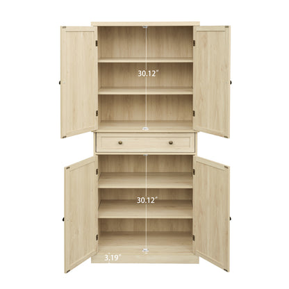 Robu 4 Door Cabinet with 1 Drawer - Natural