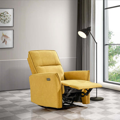 Asheville Suede Recliner Chair - Yellow