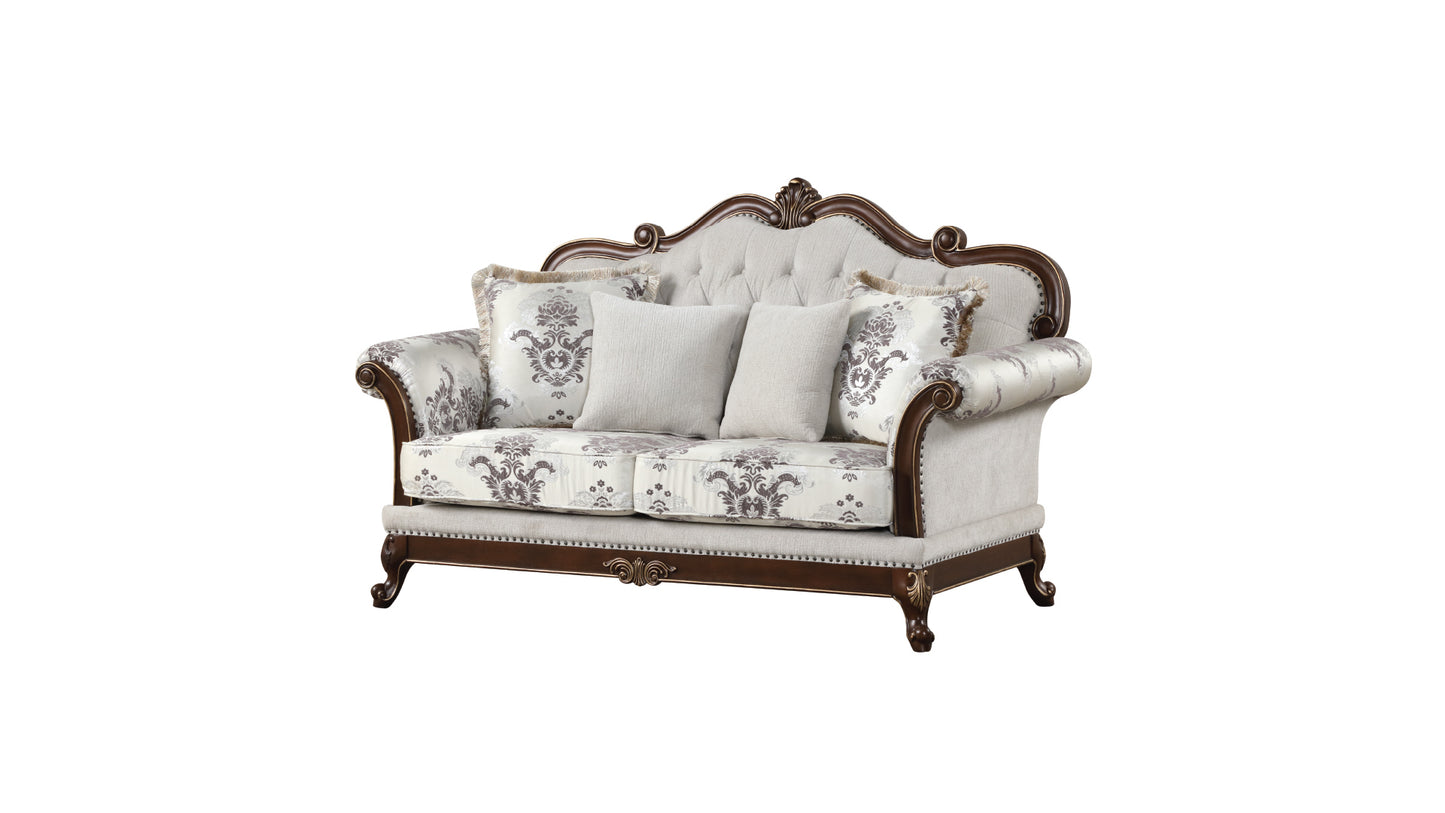 Gloria Tufted Loveseat - White