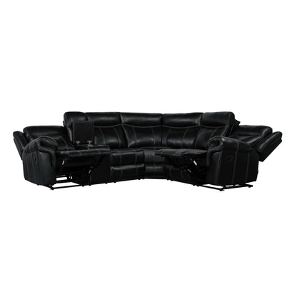 Ainka Sectional Manual Recliner - Black