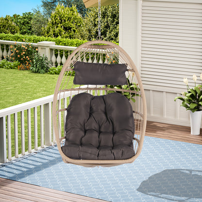 Bahamas Outdoor Rattan Egg Swing Chair - Dark Gray