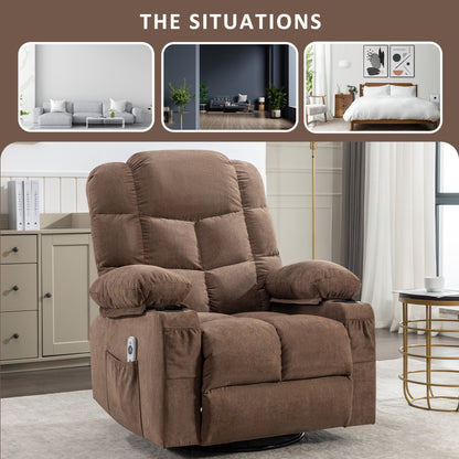 Cruiser Massage Rocker Recliner Chair - Brown