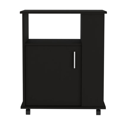Correy 4-Shelf Microwave Cabinet with Caster - Black