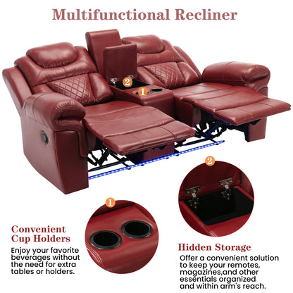 Milo 3 Pieces Recliner Sofa Sets - Red