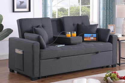 Cody II Woven Fabric Convertible Sleeper Loveseat - Gray