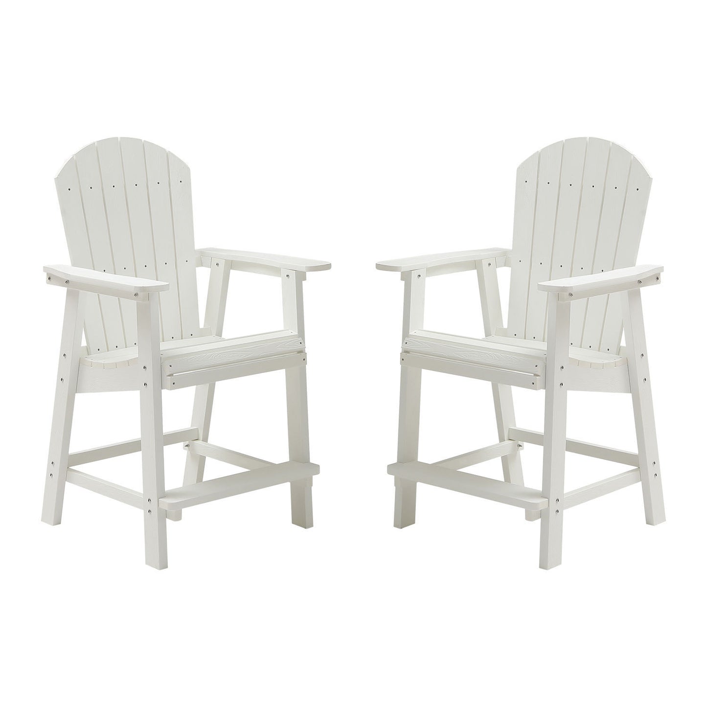 Ken Patio Bar Chair (Set of 2) - White