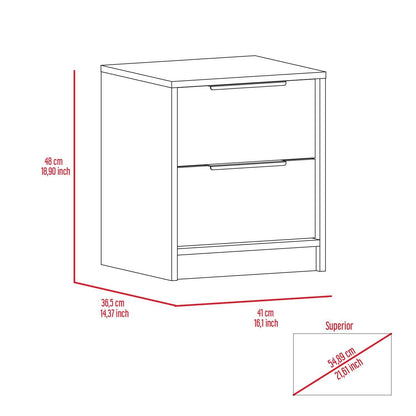 Kaia Nightstand Metal Handle - White