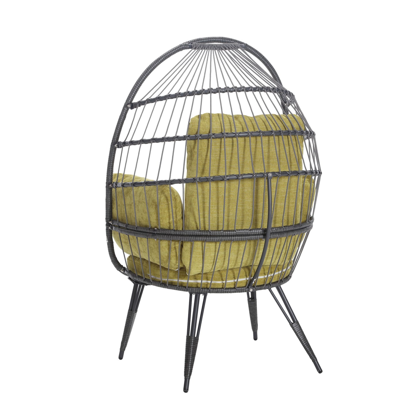 Mora Egg Wicker Outdoor Indoor Basket Chair - Olive Green