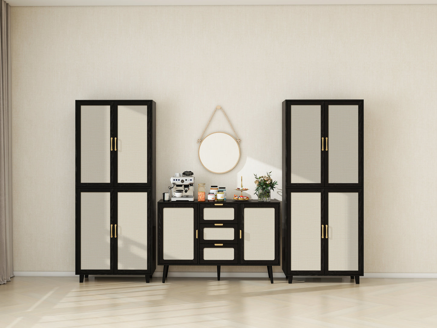 Acuna 4 Door Storage Cabinet - Black