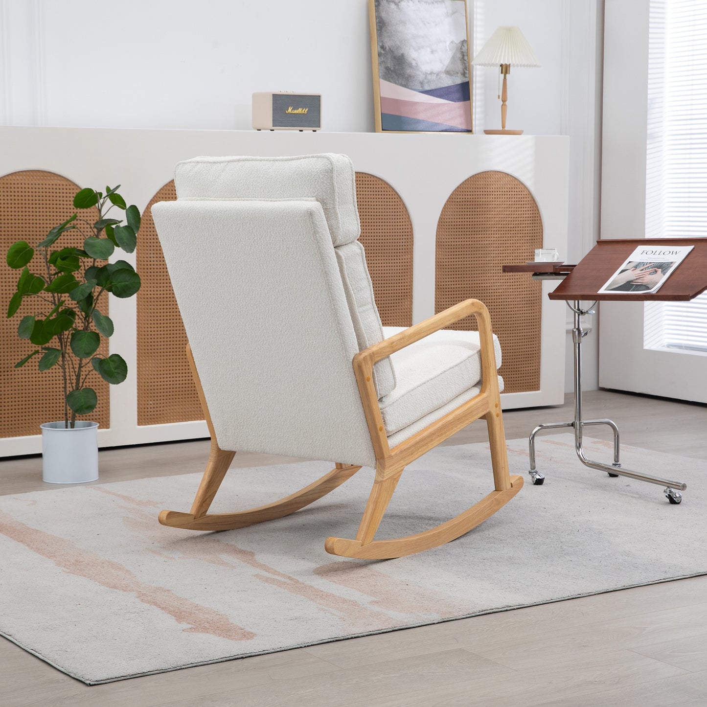 Barton Modern Rocking Chair - Ivory