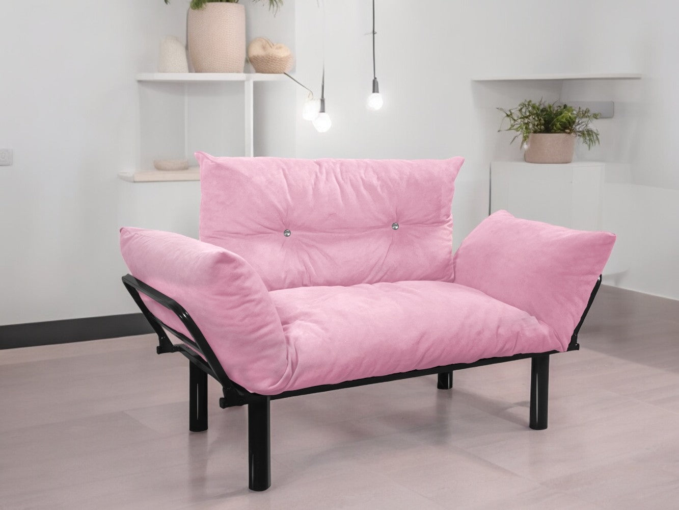 Ada Futon Loveseat - Pink