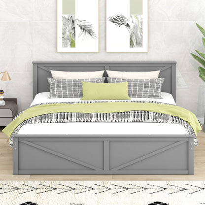 Xena King Size Wooden Platform Bed - Gray