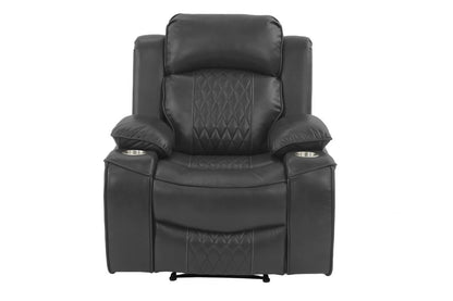 Parker Gel Leatherette Power Motion Recliner Chair - Charcoal