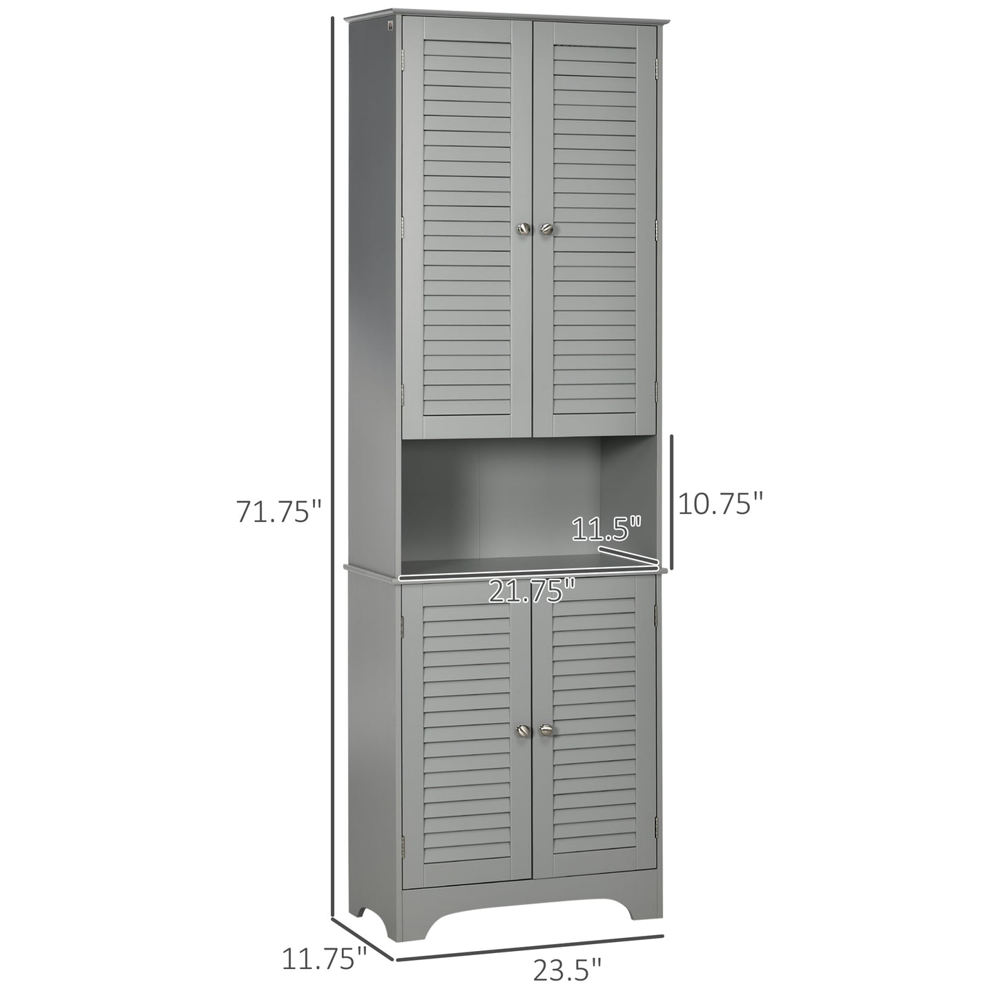 Homcom Tall Narrow Storage Cabinet - Gray