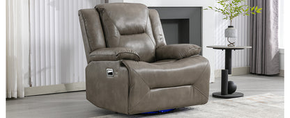 Meyer 360° Swivel and Rocking Manual Recliner Chair with a LED - Gray