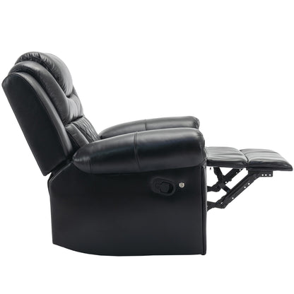 Milo Manual Recliner Chair with LED Light Strip - Black