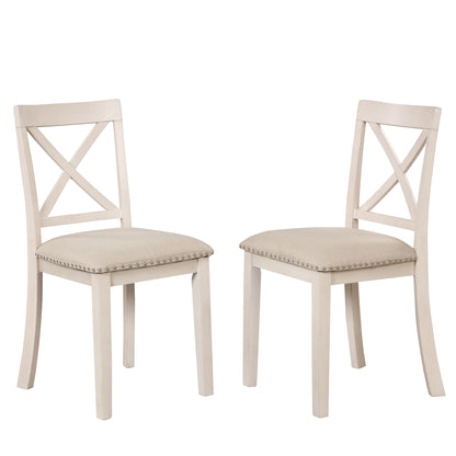 Vivia 5pc Dining Set Round Table 4x side Chairs - White