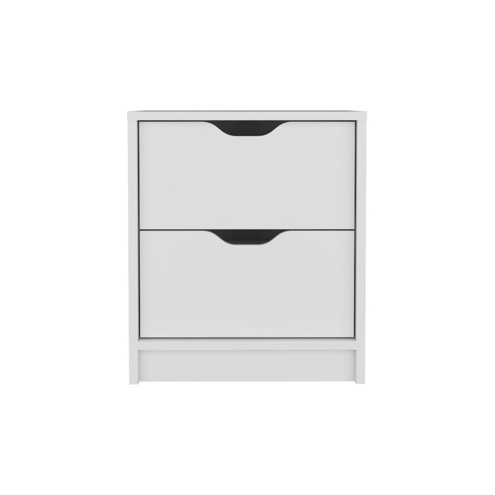 Basilea 2 Drawers Nightstand - White