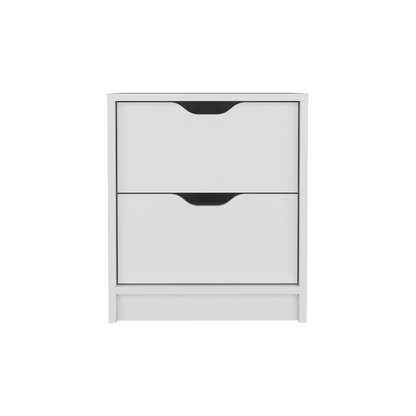 Basilea 2 Drawers Nightstand - White