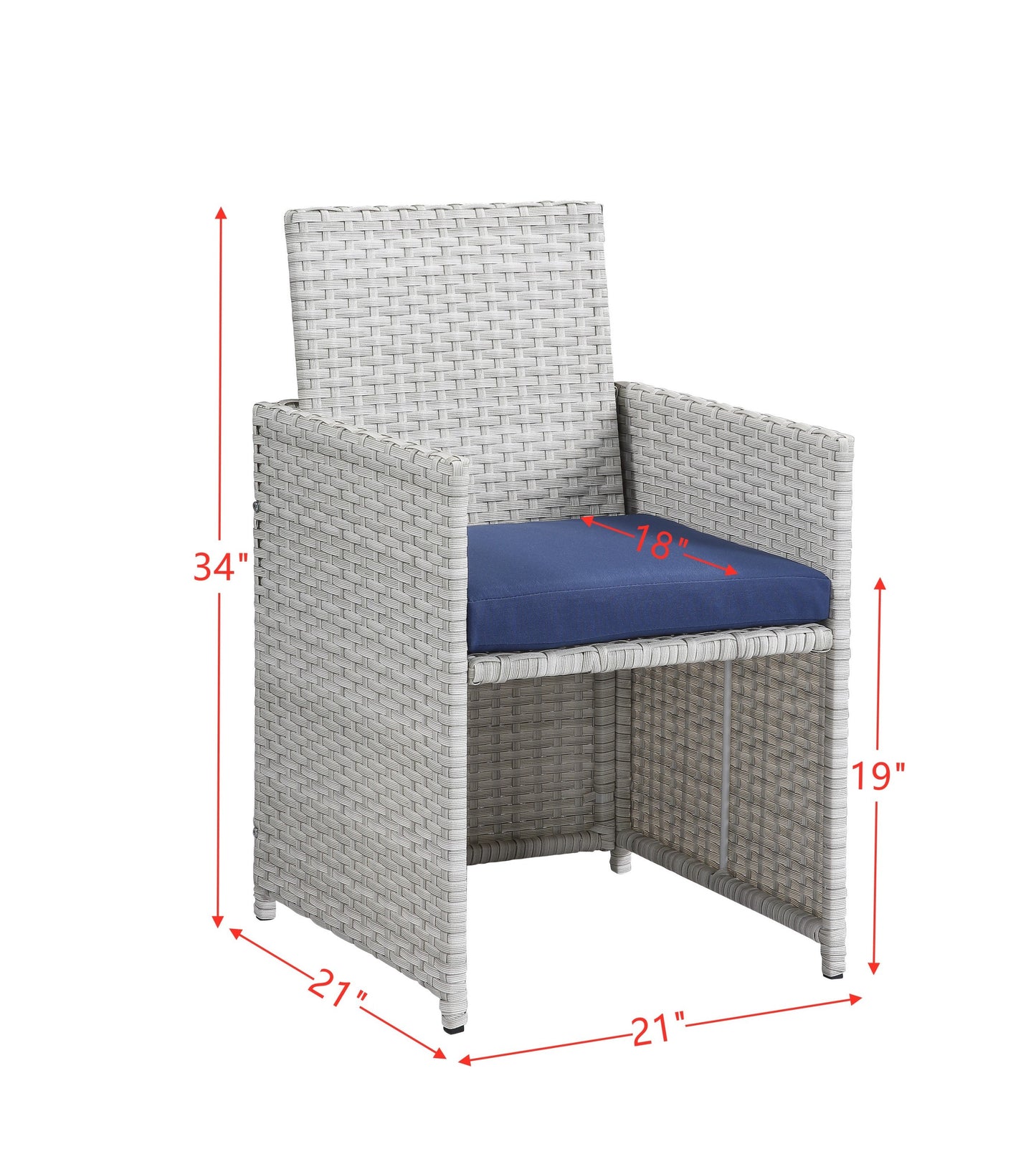 Trisha 9 Pc Patio Set, Blue Fabric & Wicker