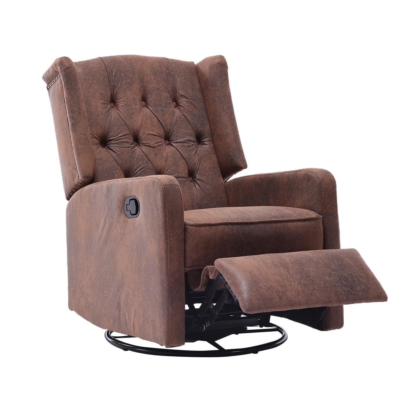 Davina Swivel Rocking Recliner Chair - Coffee