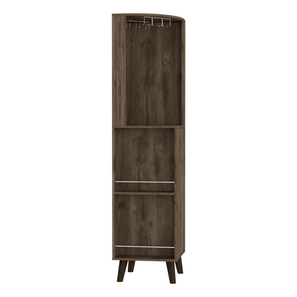 Plex Corner Bar Cabinet - Dark Brown