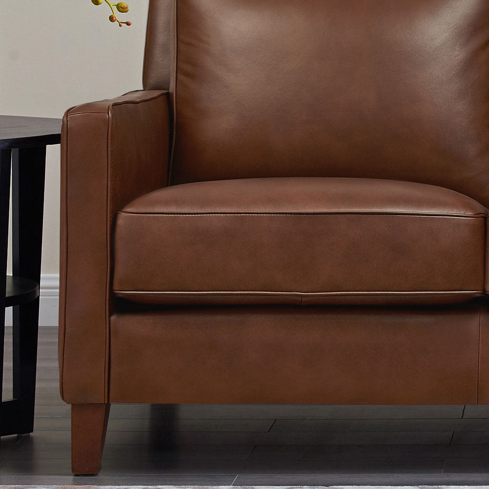 Ashby Leather Loveseat - Pecan