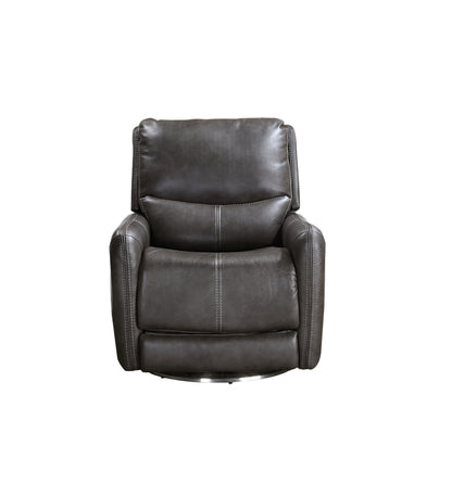 Elegant Triple-Power 360 Swivel Faux-Leather Recliner - Charcoal