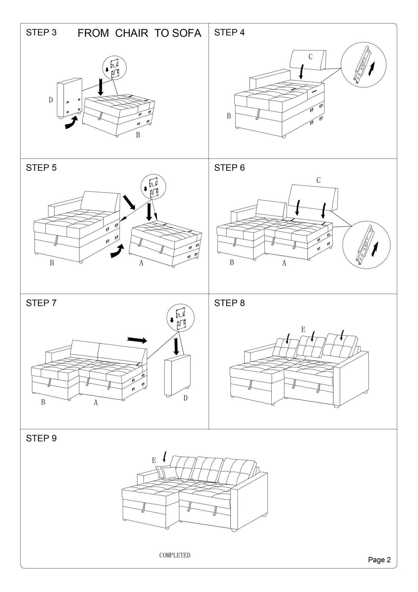 Amir Convertible Sectional Pull Out Bed Sofa Chaise Reversible Storage Chaise - Blue Grey