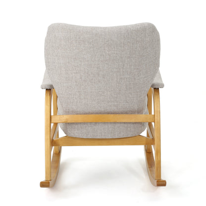 Indo Mid-Century Fabric Rocking Chair - Wheat