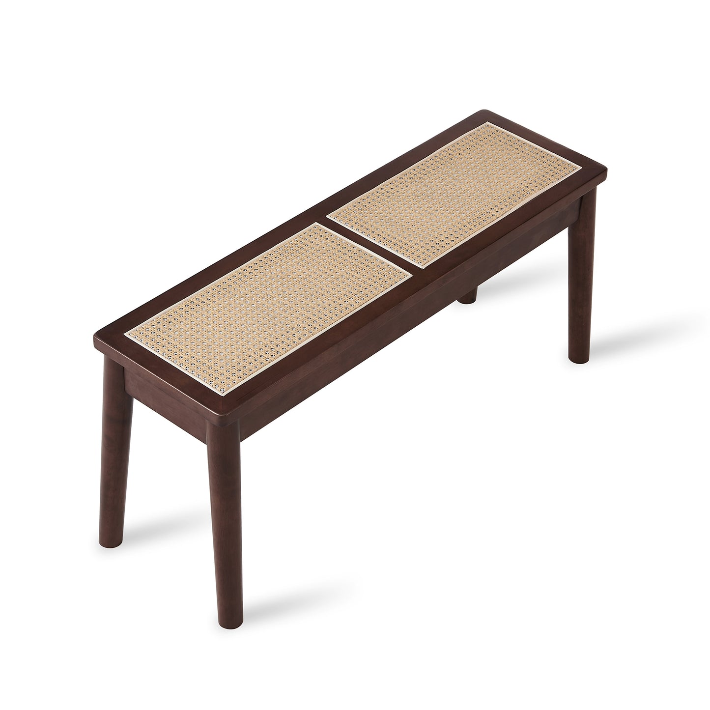 Cantu Hand Woven Cane Wood Bench