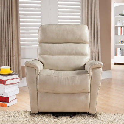 Zander Faux Leather Upholstered Power Reclining Chair - Cream