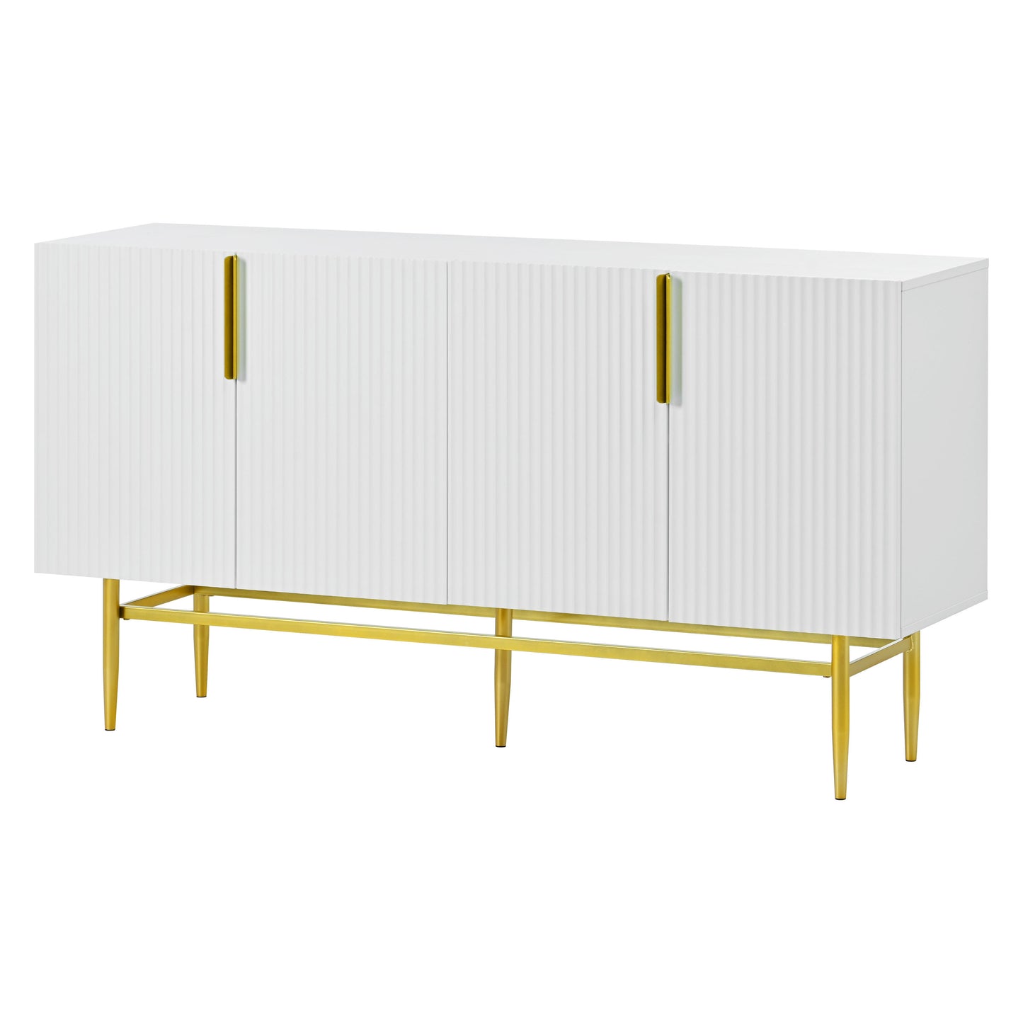 Sylvia Gold Metal Handle Sideboard Buffet - White